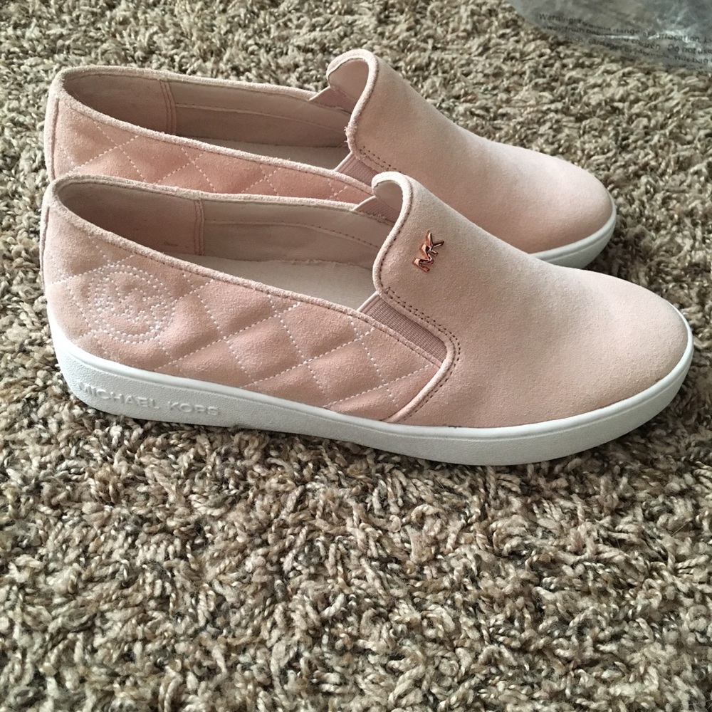 Michael Kors Pink suede slip on shoes